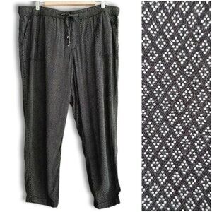 GAP Comfort Fit Jogger Stretch Waist Pull-On Light Casual Crop Pants B&W Sz XL